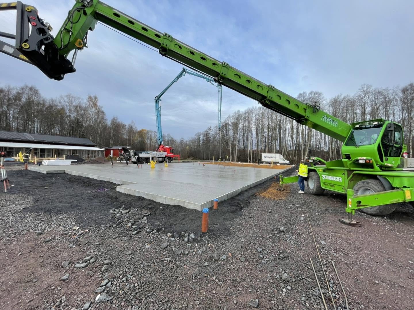 Grundgjutning med betongpump