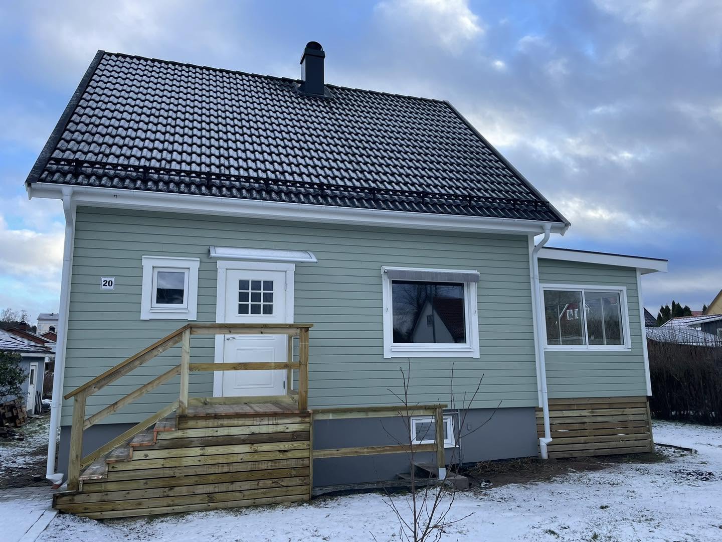 Renoverad villa, fasad och tak